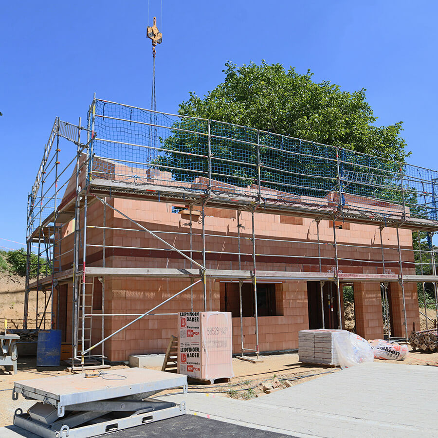 Rohbau Arbeiten an einem Einfamilienhaus